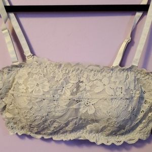Lace Bralette Grey Removable Straps Large